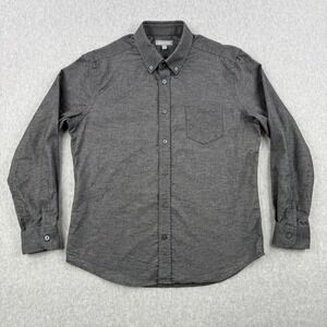 Ash & Erie Shirt Mens Medium Gray Slim Fit Button Down Long Sleeve Cotton Blend